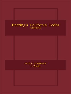 cover image of Deering's California Public Contract Code, Annotated